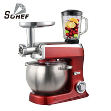 High quality multifunction 1000w 5l 3 in 1 stand mixer with a stainless steel bowl